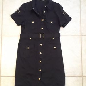 Black Calvin Klein safari dress